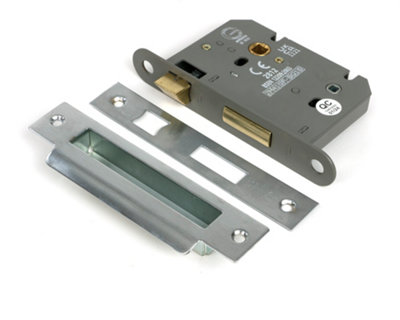 From The Anvil Satin Chrome 3" Heavy Duty Bathroom Mortice Lock from B&Q