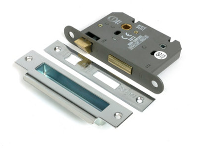 From The Anvil Polished Ss 3" Heavy Duty Bathroom Mortice Lock from B&Q