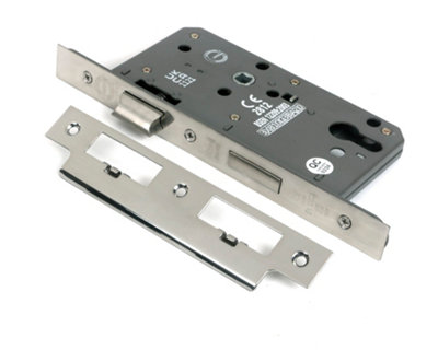 From The Anvil Polished Chrome Euro Din Sash Lock60mm Backset/72mm Centre from B&Q
