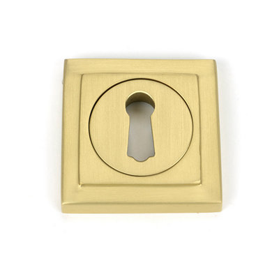 From the Anvil Satin Brass Round Escutcheon (Square) from B&Q