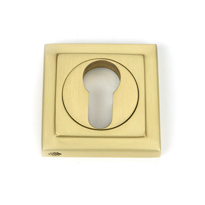 From the Anvil Satin Brass Round Euro Escutcheon (Square) from B&Q