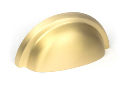 From the Anvil Satin Brass Regency Concealed Drawer Pull from B&Q