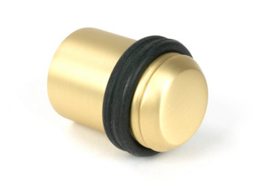 From the Anvil Satin Brass Floor Mounted Door Stop from B&Q