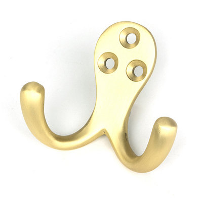From The Anvil Satin Brass Celtic Double Robe Hook