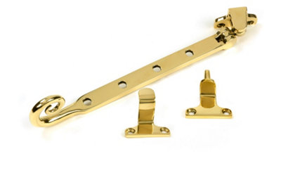 From The Anvil Polished Brass 10" Monkeytail Stay (Steel Window)