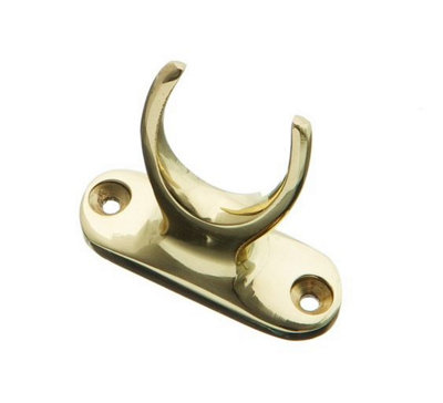 Sash Pole Hook Wall HolderPolished Brass Finish from B&Q