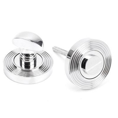 From The Anvil Polished Chrome Round Thumbturn Set (Beehive) from B&Q
