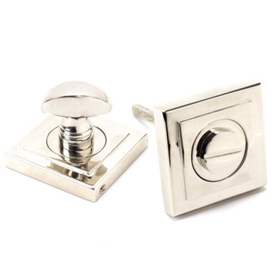 From The Anvil Polished Nickel Round Thumbturn Set (Square) from B&Q