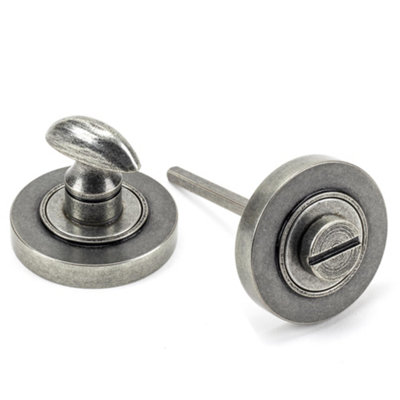 From The Anvil Pewter Round Thumbturn Set (Plain) from B&Q