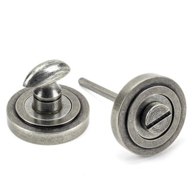 From The Anvil Pewter Round Thumbturn Set (Art Deco) from B&Q