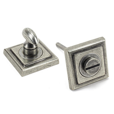 From The Anvil Pewter Round Thumbturn Set (Square) from B&Q