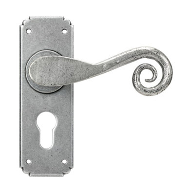 From The Anvil Pewter Monkeytail Lever Euro Lock Set from B&Q