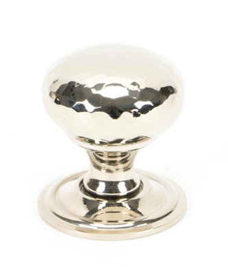 From The Anvil Polished Nickel Hammered Mushroom Cabinet Knob 32mm from B&Q