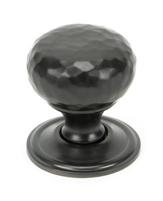 From The Anvil Aged Bronze Hammered Mushroom Cabinet Knob 32mm from B&Q