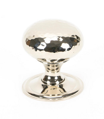 From The Anvil Polished Nickel Hammered Mushroom Cabinet Knob 38mm from B&Q