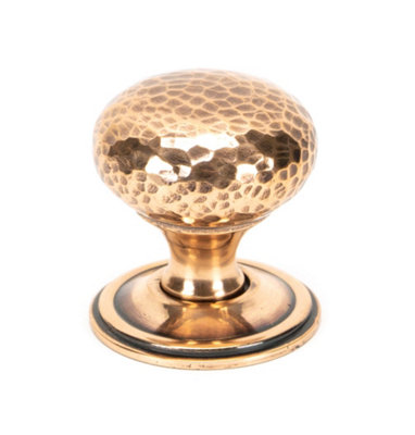 From The Anvil Polished Bronze Hammered Mushroom Cabinet Knob 38mm from B&Q