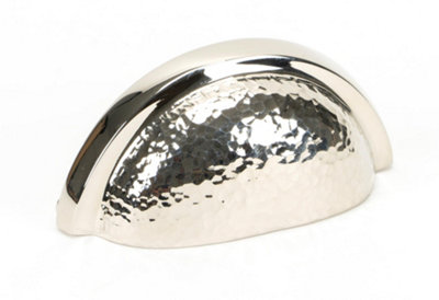 From The Anvil Polished Nickel Hammered Regency Concealed Drawer Pull from B&Q
