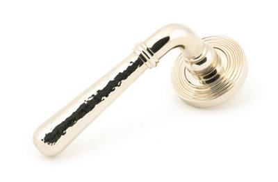 From The Anvil Polished Nickel Hammered Newbury Lever On Rose Set (Beehive) from B&Q