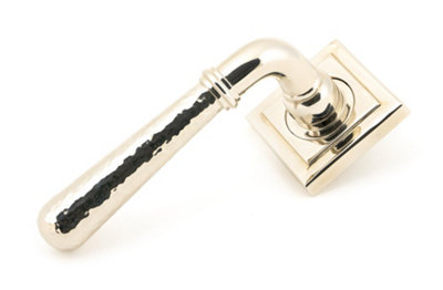 From The Anvil Polished Nickel Hammered Newbury Lever On Rose Set (Square) from B&Q
