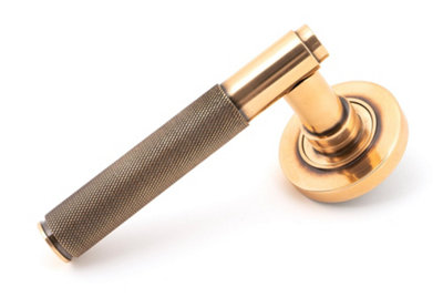 From The Anvil Polished Bronze Brompton Lever On Rose Set (Plain) from B&Q