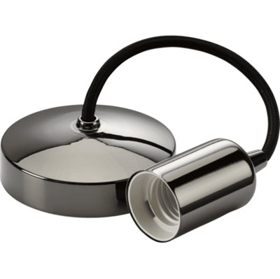 Knightsbridge 8270Bn 6" Contemporary Pendant Set In A Black Nickel Finish from B&Q