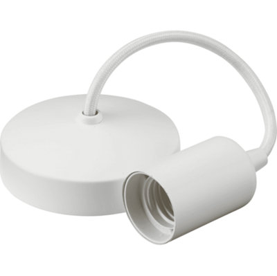 Knightsbridge 8270Mw 6" Contemporary Pendant Set In A Matt White Finish from B&Q