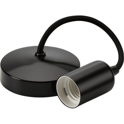 Knightsbridge 8270Mb 6" Contemporary Pendant Set In A Matt Black Finish from B&Q