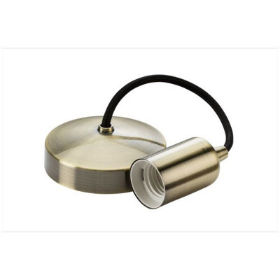 Knightsbridge 8270Ab 6" E27 Contemporary Pendant SetAntique Brass from B&Q