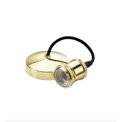 Knightsbridge 8271Pb 6" E27 Vintage Pendant SetPolished Brass from B&Q