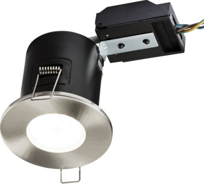 B&Q -  Luminosa Fixed Gu10 Fire-Rated Downlight- Brushed Chrome 230V Ip20 35W