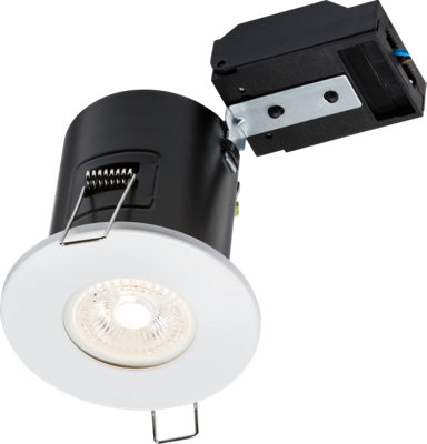 B&Q -  Luminosa Fixed Gu10 Fire-Rated DownlightWhite 230V Ip20 35W