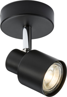 B&Q -  Luminosa Gu10 Single SpotlightMatt Black 230V Ip20 50W