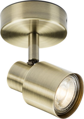 Luminosa Lighting Luminosa Gu10 Single Spotlight - Antique Brass 230V Ip20 50W