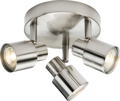 Luminosa Lighting Luminosa Gu10 Triple Spotlight - Brushed Chrome 230V Ip20 50W