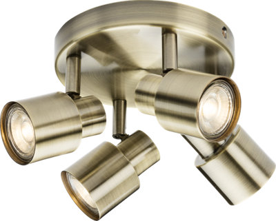 Luminosa Lighting Luminosa Gu10 Quad Spotlight - Antique Brass 230V Ip20 50W