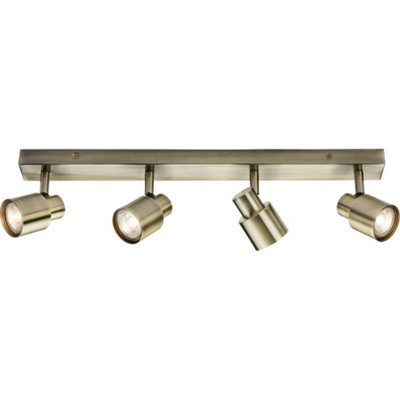 B&Q -  Luminosa Gu10 Quad Bar SpotlightAntique Brass 230V Ip20 50W