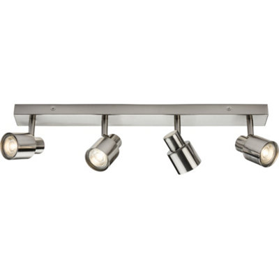 B&Q -  Luminosa Gu10 Quad Bar SpotlightBrushed Chrome 230V Ip20 50W