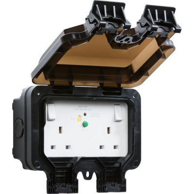 Knightsbridge Ip66 13A 2G Dp Outdoor Switched Socket With Type A 30Ma RcdOp9Rcd from B&Q