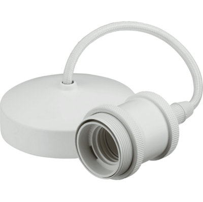 Knightsbridge 8271Mw 6" Vintage Pendant Set In A Matt White Finish from B&Q