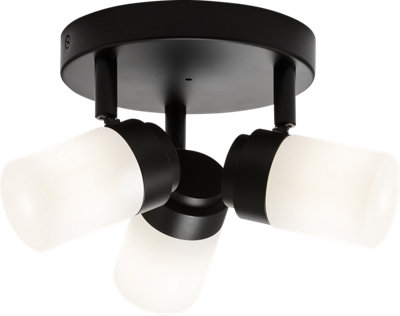 Luminosa Lighting Luminosa G9 Triple Spotlight With Frosted GlassMatt Black 230V Ip44 25W from B&Q