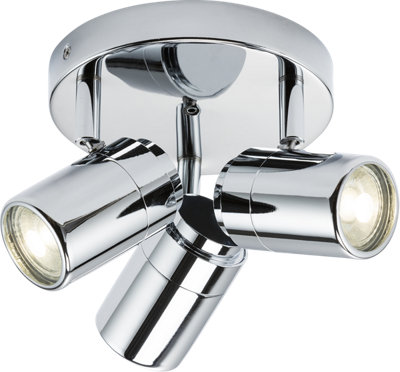Luminosa Lighting Luminosa Gu10 Triple SpotlightChrome 230V Ip44 20W from B&Q
