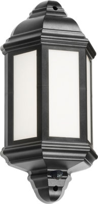 Luminosa Lighting Luminosa Led Half Wall Lantern With Photocell SensorBlack 230V Ip54 8W from B&Q