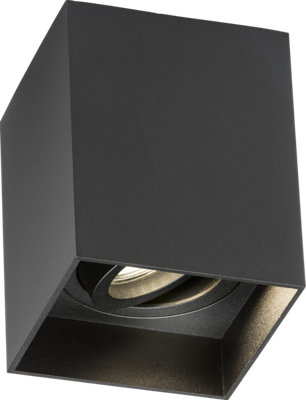 Luminosa Lighting Luminosa Knightsbridge Oran Surface Tilt Square Downlight BlackOra1Tsb from B&Q