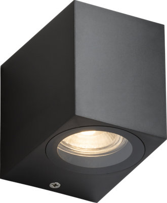 B&Q -  Luminosa Knightsbridge Alana230V Ip65 Gu10 Polycarbonate Single Wall LightBlackAls1Bk