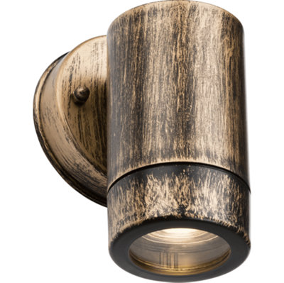 B&Q -  Ea1Bb Eamon Outdoor Ip54 Polycarbonate Single Wall Light In A Brushed Brass Finish