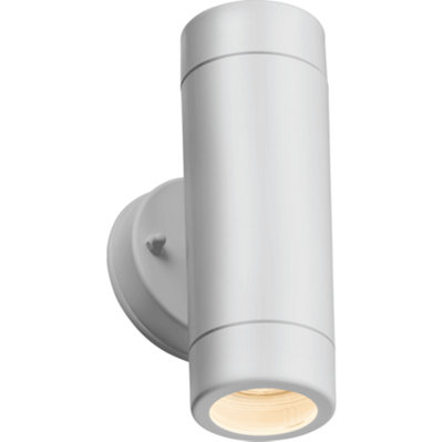 B&Q -  Ea2W Eamon Outdoor Ip54 Polycarbonate Up Down Wall Light In A White Finish