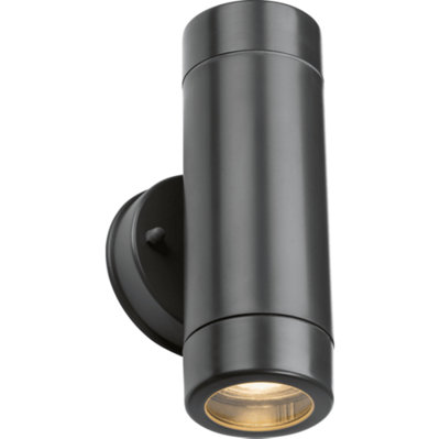 Knightsbridge Ea2A Eamon Outdoor Ip54 Polycarbonate Up Down Wall Light In An Anthracite Finish from B&Q