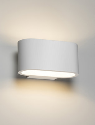 B&Q -  Luminosa G9 Curved Up And Down Plaster Wall Light 180mm 230V Ip20 40W