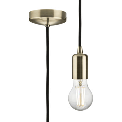 Knightsbridge 8270Lab 1.8M Contemporary Pendant Set In An Antique Brass Finish from B&Q