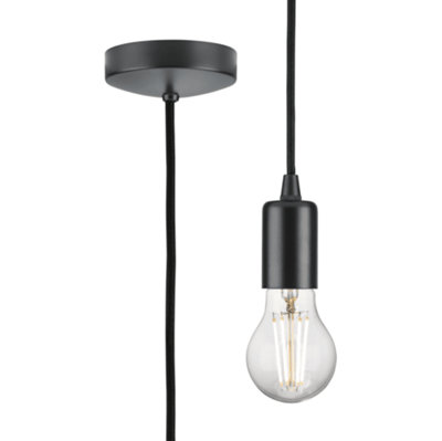 Knightsbridge 8270Lat 1.8M Contemporary Pendant Set In An Anthracite Finish from B&Q